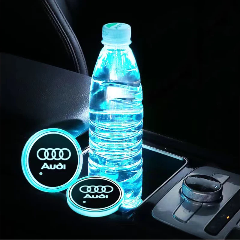 7 farbe LED Auto Tasse Halter Licht Leucht Coaster Wasser Tasse Pad Zubehör Für Audi A3 A4 B8 8P B9 8V B6 A5 B7 A1 A6 C6 Q3 Q5