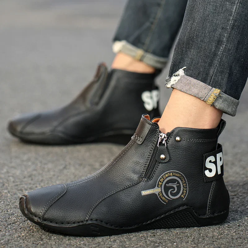 Otoño e Invierno nuevas botas cortas para hombres zapatos de algodón de fondo plano Retro clásico británico zapatos casuales deportivos de negocios al aire libre