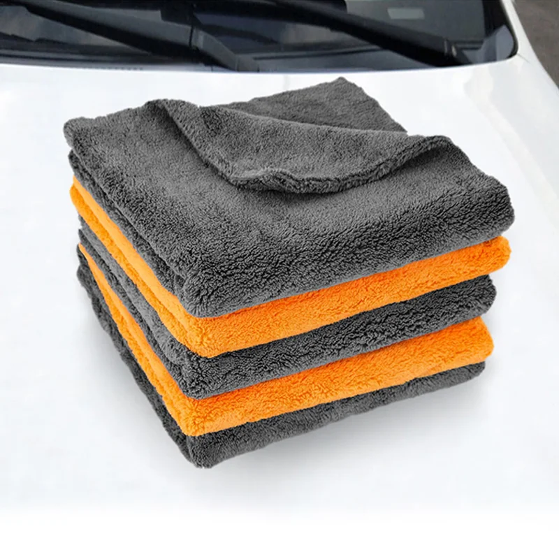 2 szt. Wysokiej klasy ręczniki z mikrofibry zagęszczony Auto Detailing ściereczka do suszenia wody narzędzia do czyszczenia pielęgnacja samochodu akcesoria do mycia 40X40cm