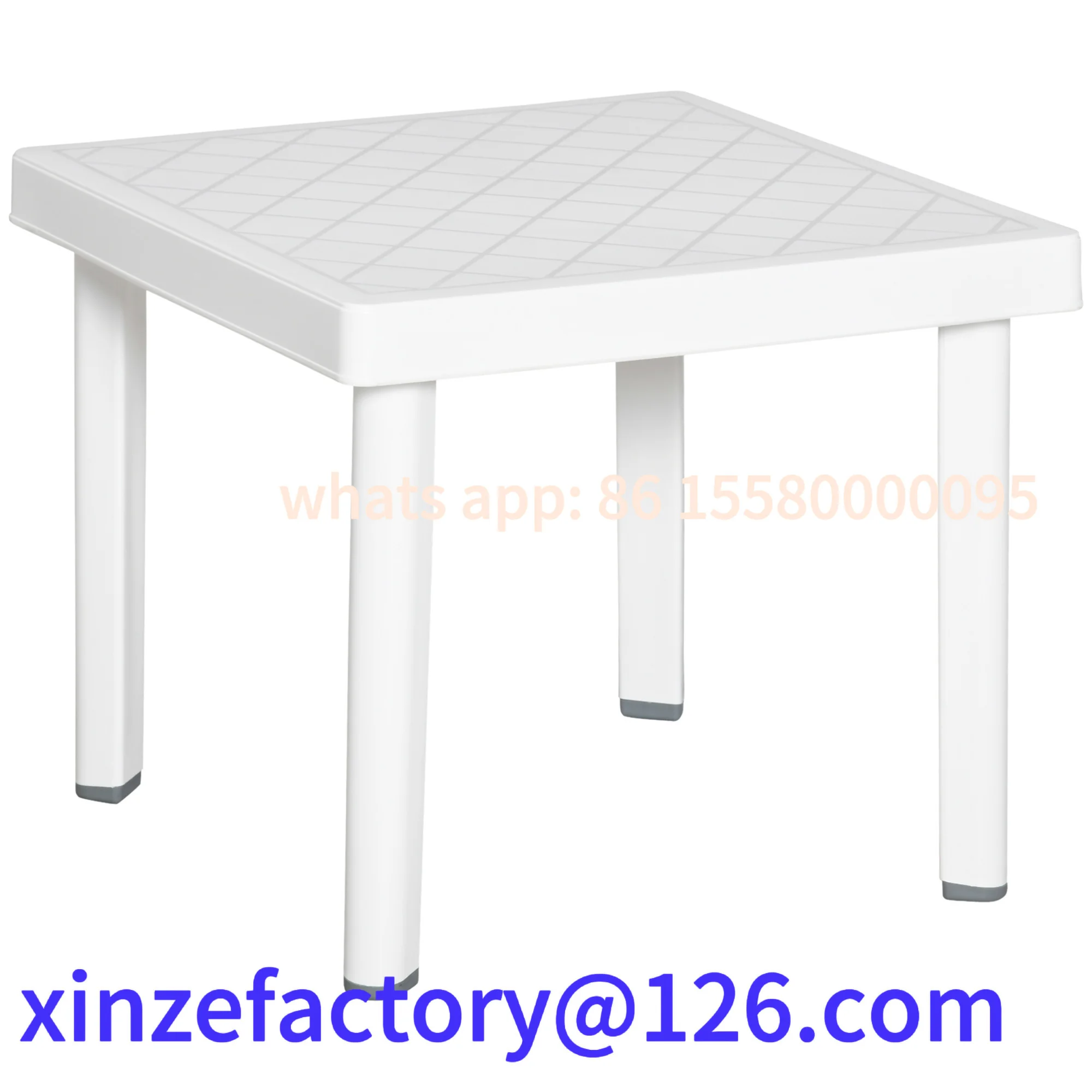 Mesa lateral de centro quadrada externa de plástico personalizável para jardim Outsunny para lanche de bebida