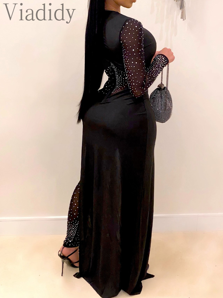 Frauen Sexy Mesh Strass Unregelmäßige Dünne Overalls