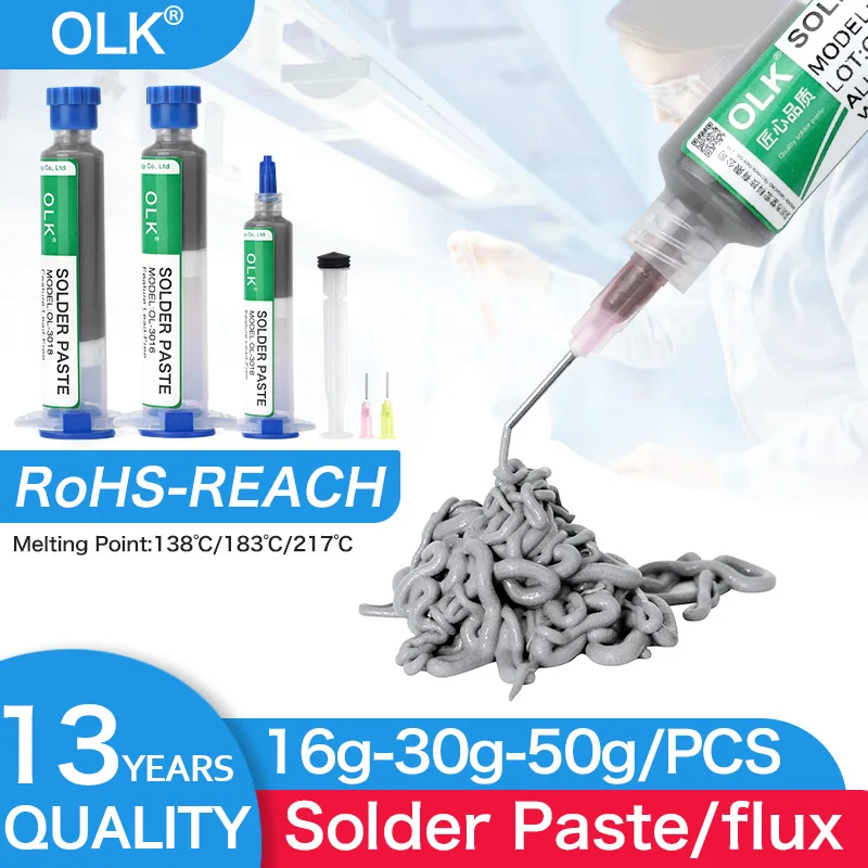 Niedrige Temperatur, kein Reinigen für Löten, IC-Leiterplatte 138 ℃   Smd Telefon Reparatur Manuelle Reparatur Patch Diy Zinn Schweißen Lotpaste 30g/50g