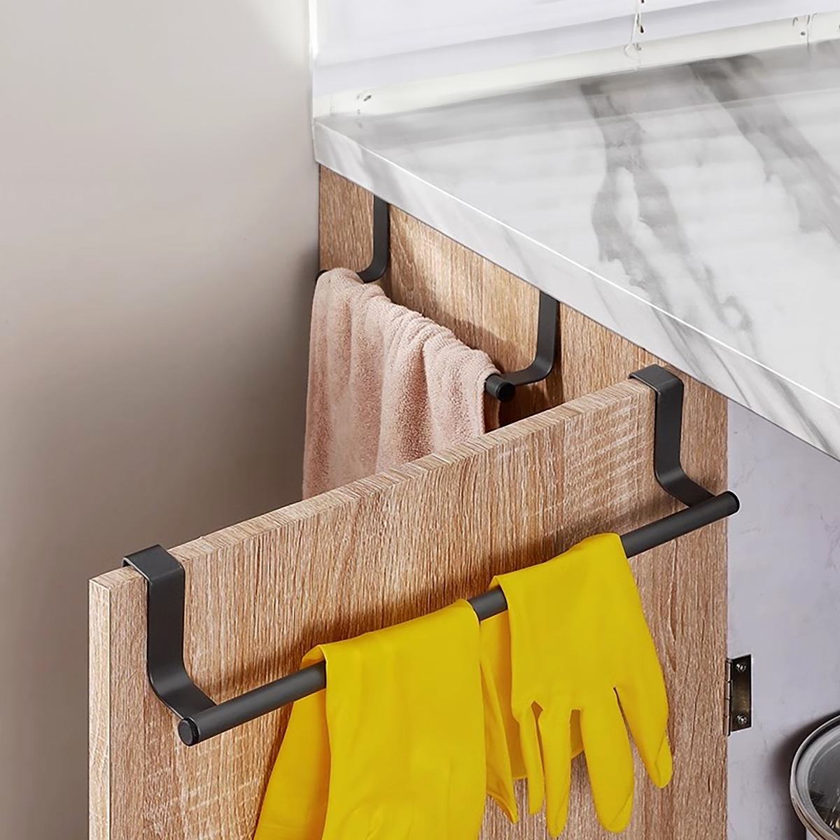 Schranktürhaken ohne Stanzen – belüftetes, feuchtigkeitsbeständiges Design aus Edelstahl, einfache Installation