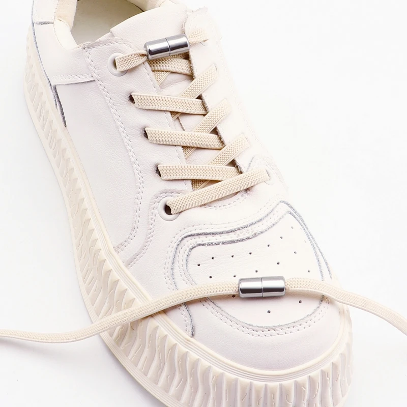 1 par de cordones elásticos para zapatillas, cordones sin cordones para zapatos, cordones con cierre de cápsula sin corbatas, cordones planos de 0,6 cm para niños y adultos