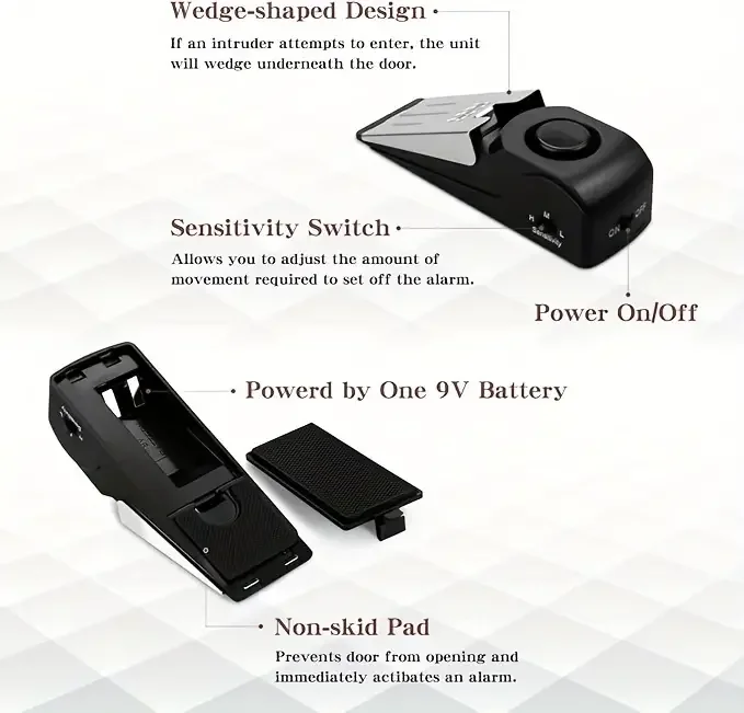 Secure Your Home or Apartment Anywhere with This Portable Door Stop Alarm!