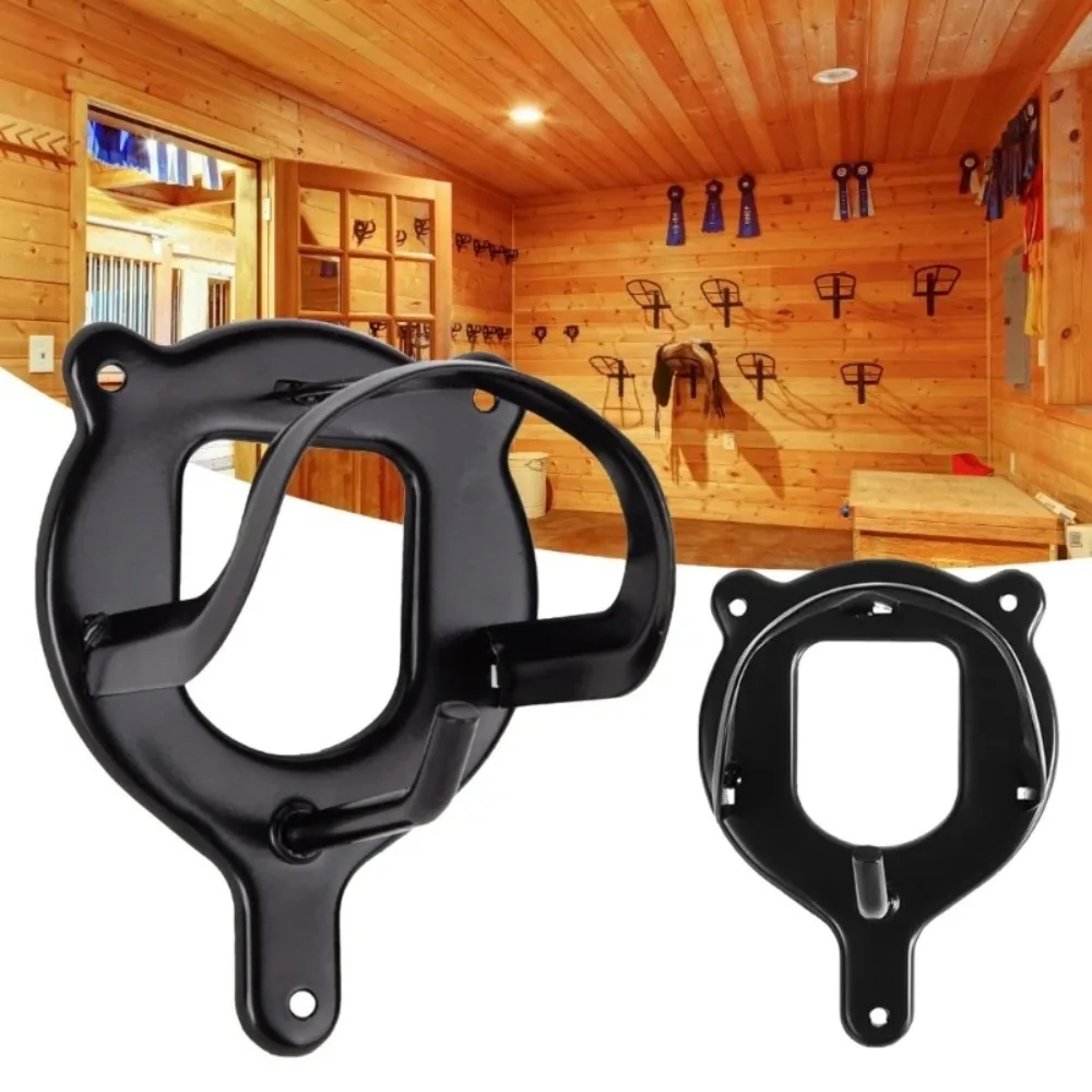 Durable With Hooks Metal Saddle Racks Pipes & Screws Multi-Functional Halter Hanger Wall Mounted Bridle Holder Horse Barn