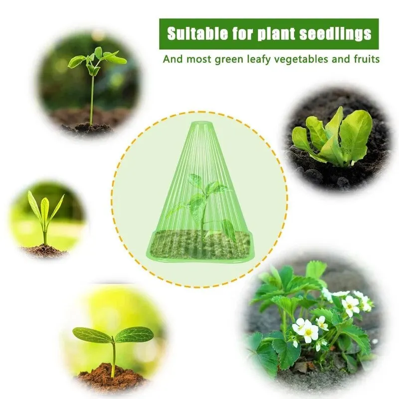 5 ชิ้น Growth กล่องปลูกเต็นท์ Reusable Square ใช้พืชนาฬิกาปกป้องพืชจากนก Frost และ Snail ความเสียหายสีเขียว