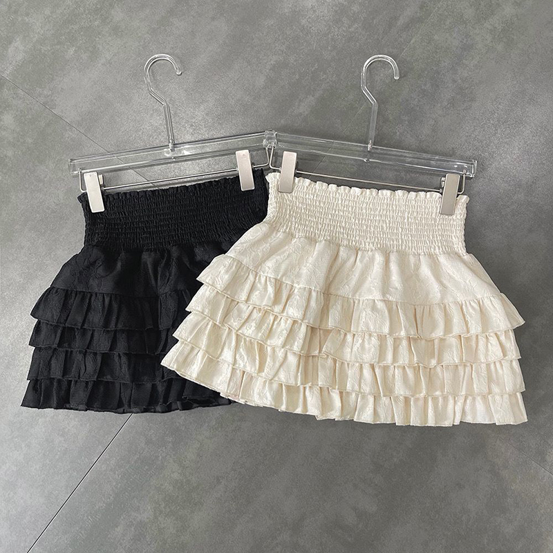 Streetwear Y2k Ruches Mini Rokken Vrouwen Zoete Kawaii Hoge Taille Kant Een Lijn Rok Zomer Koreaanse Mode Zwarte Baljurk Rokken