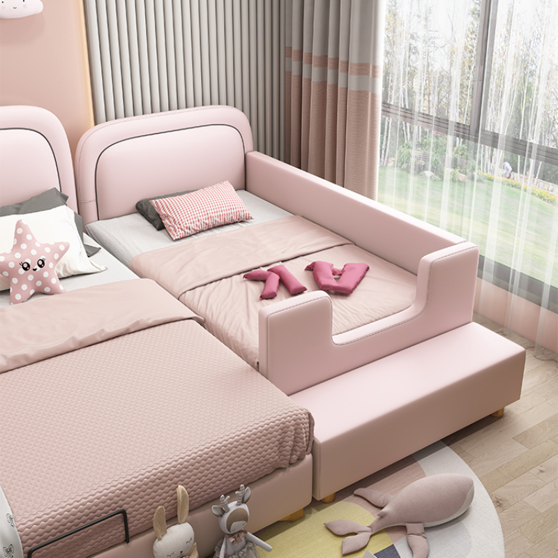 Camas De princesa para niñas y niños, Comferter moderno rosa, Cama De bebé, Loft, Camas De Dormitorio blancas, muebles para el hogar