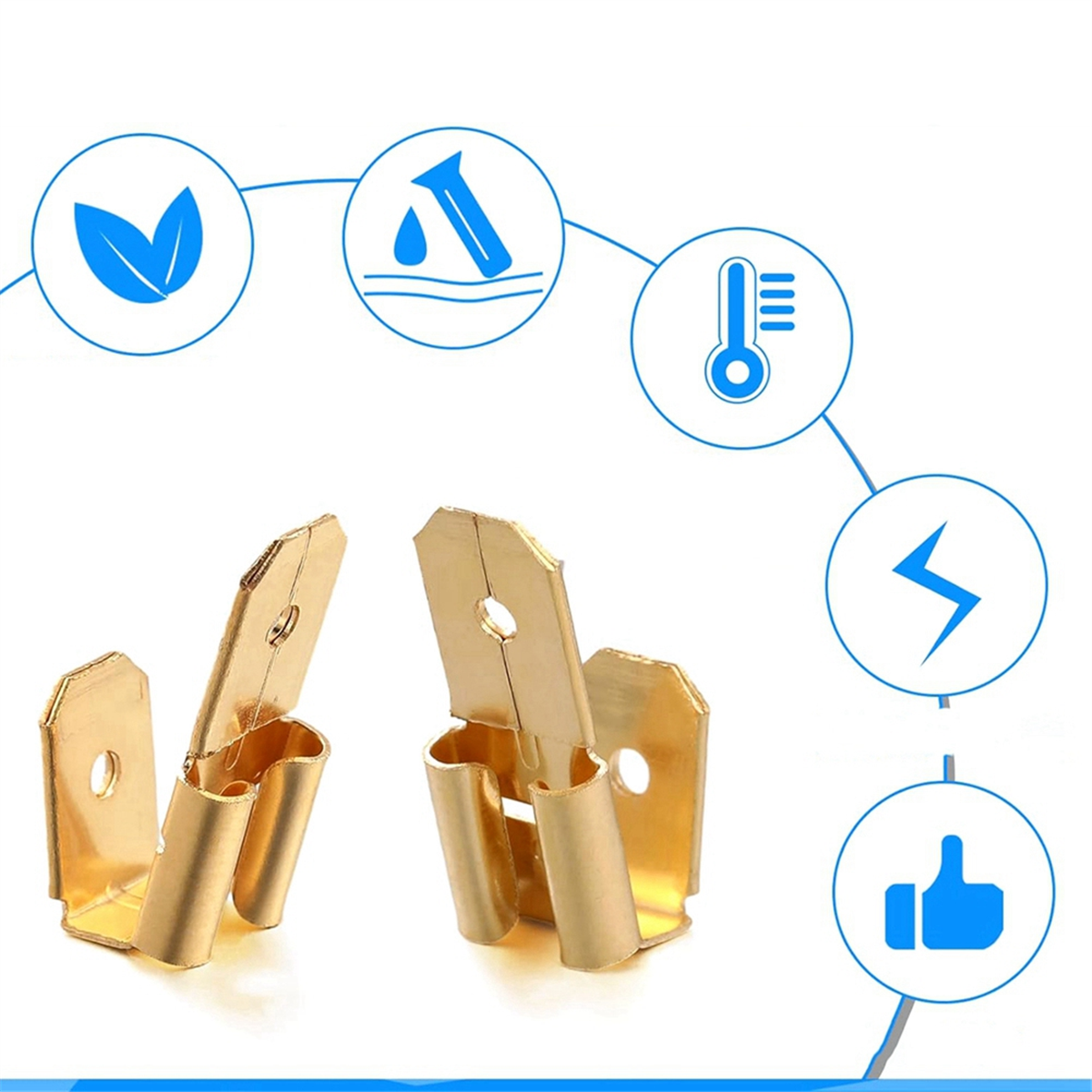 Newest 25 Pcs Piggyback Spade Connectors, 3 Way Adapter Dual Male to Single Female Brass Quick Disconnect Connectors
