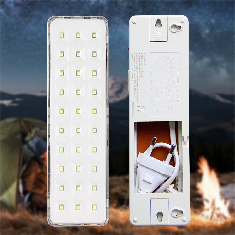 Luz de emergência led recarregável portátil lâmpadas de combate a incêndio interior fixado na parede luzes para casa 30leds lâmpada de saída lanterna de acampamento