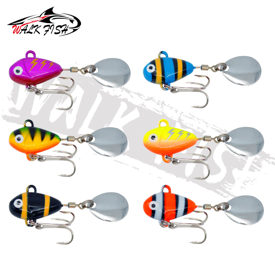 SPAZIERGANG FISCH 1PCS 10g 2,1 cm Neue Metall Mini VIB Mit Löffel Angeln Locken Pin Crankbait Vibration Spinner sinkende Köder Angelgerät