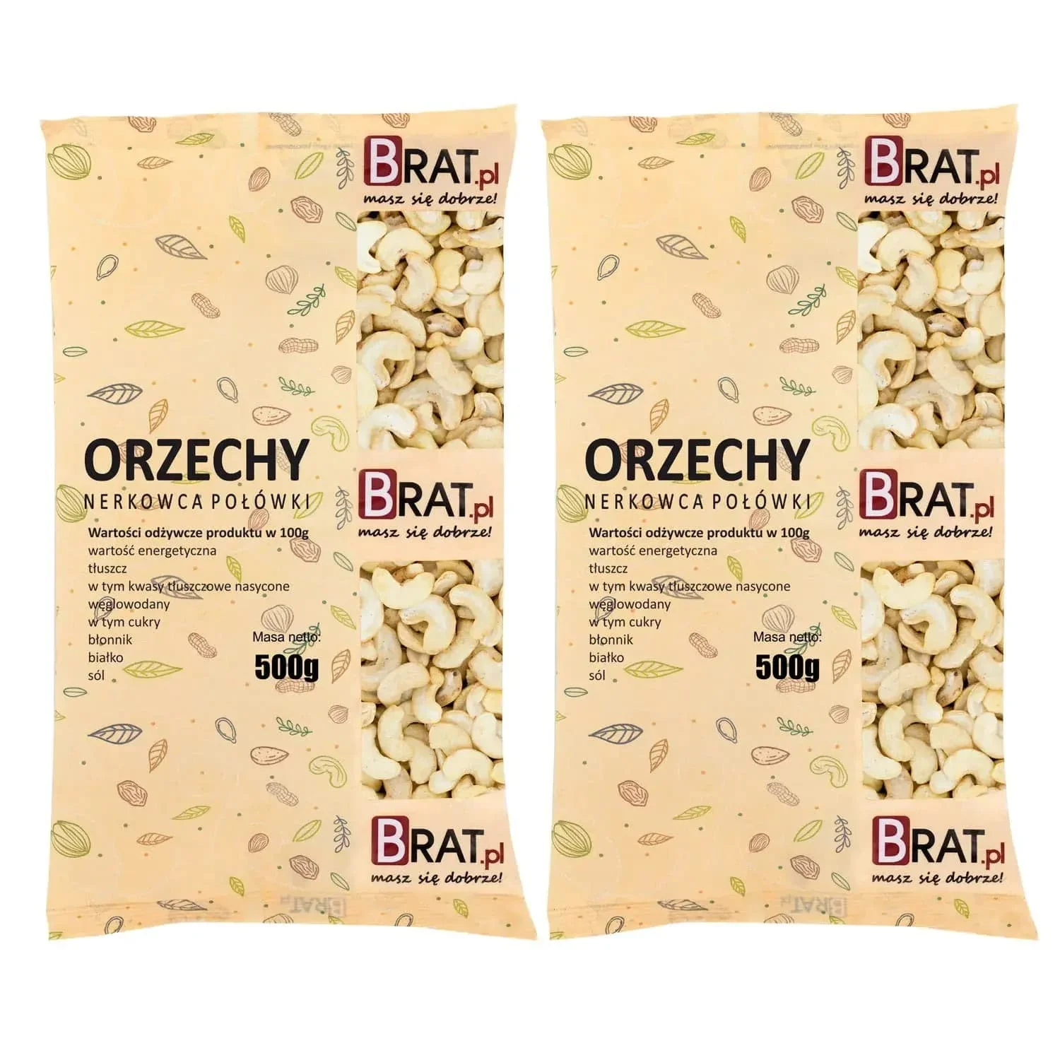 Orzechy nerkowca połówki 1kg (2x500g)