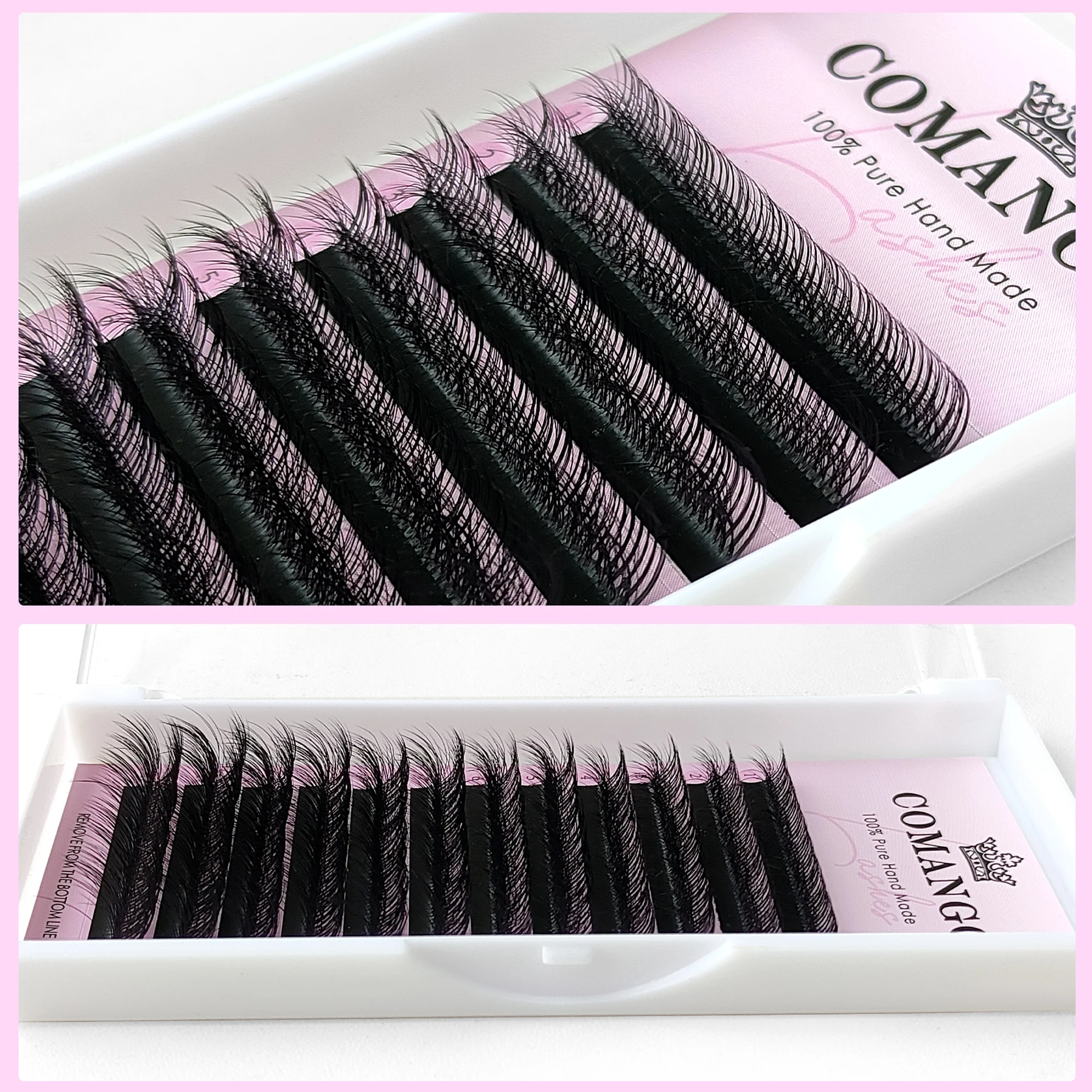 CoMango Perfect 3D Vision Fluffy Camellia Eyelash Premade Fans Wispy Volume Eyelash Extension LD LC Double-layer Individual Lash