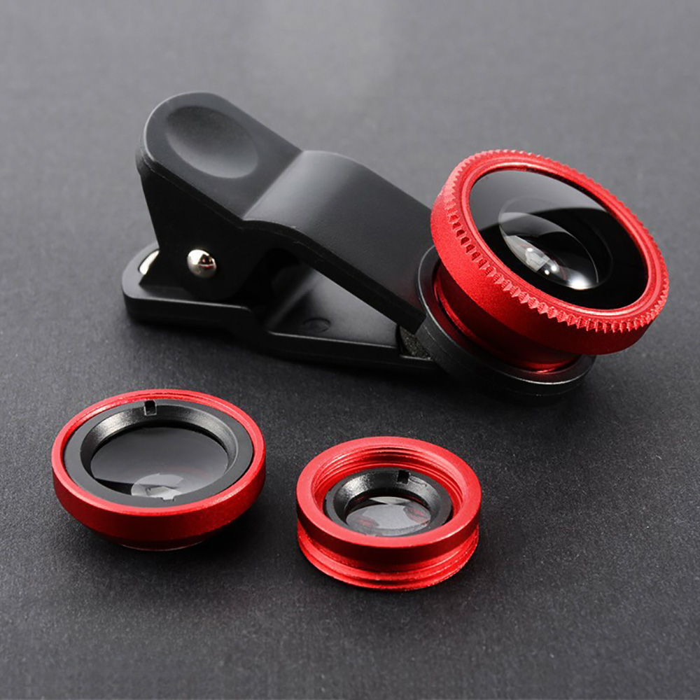 3 in 1 Phone Lens 0.67X Wide Angle Zoom Fisheye Macro Lenses Camera Kits For iPhone 16 Xiaomi Huawei  mobile phone External Lens