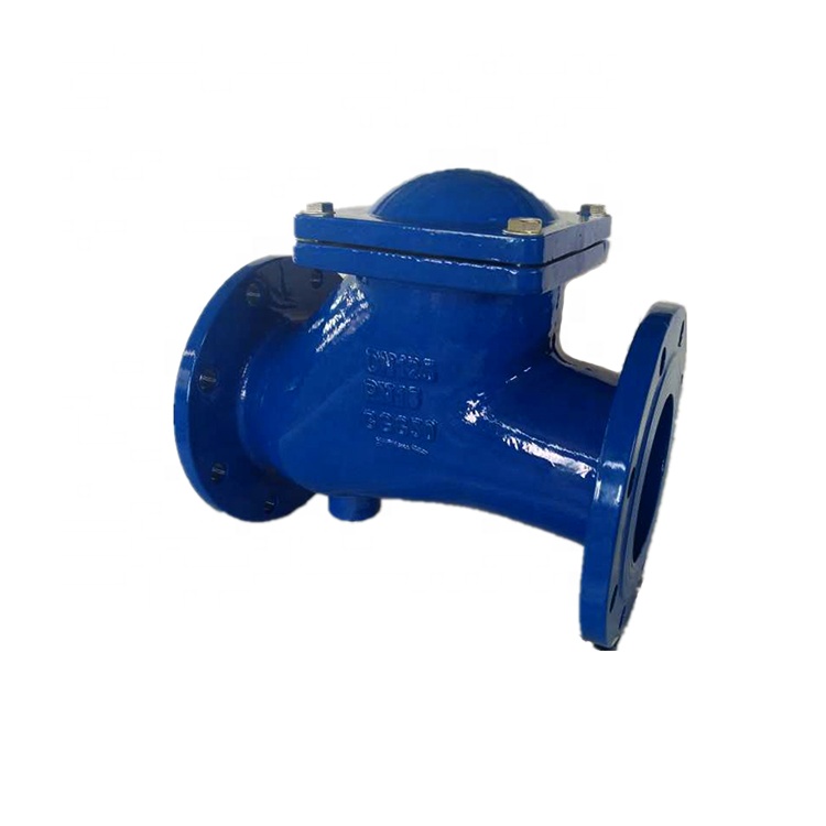 China Supplier Flange Ductile Iron Lined Rubber Ball Type Check Valve