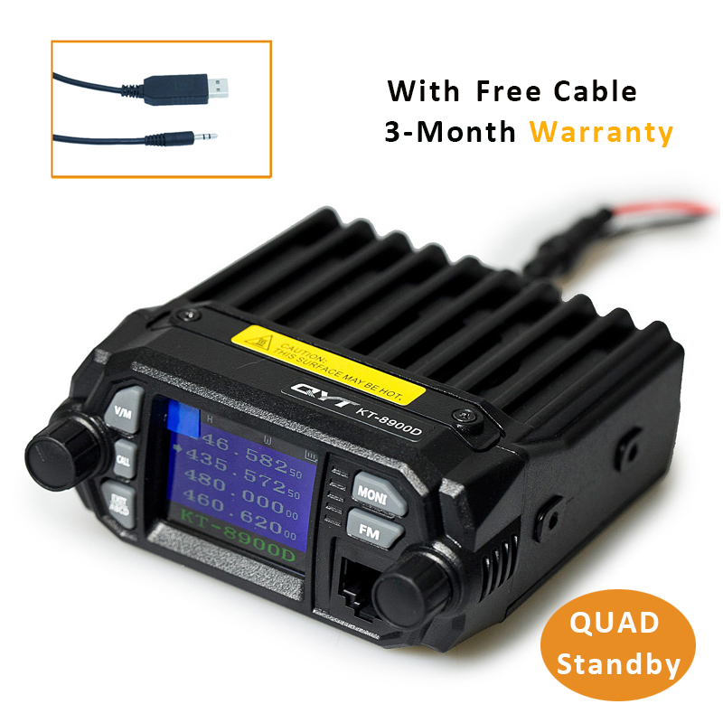 QYT KT-8900D Walkie Talkie 25 W Dualband VHF/UHF 136–174/400–480 MHz Quad Watch 10 km Auto-Mobilfunkgerät