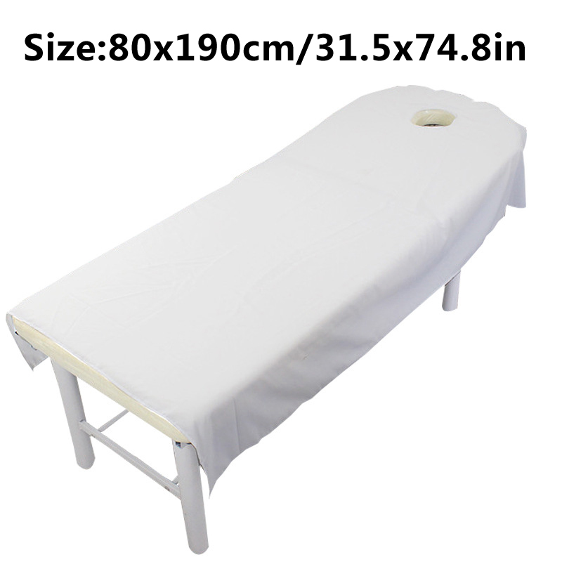 Lençol de beleza de 80cm x 190cm, lençóis de salão de beleza, tratamento de massagem spa, lençol de poliéster com furo, tecido doméstico