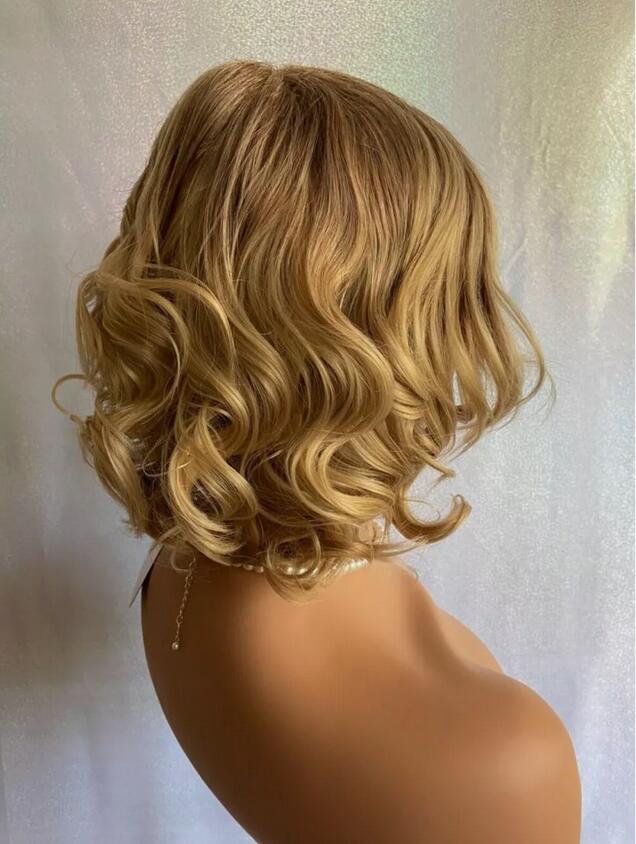 Ash Blonde Mix peruca sintética do cabelo para mulheres, perucas onduladas médias