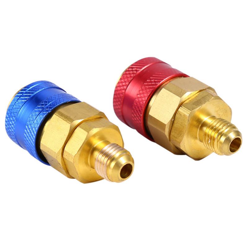 Freon R134A H/L Auto Car Quick Coupler Conector Adaptadores de Latão Ar Condicionado Refrigerante Medidor Coletor AC Ajustável