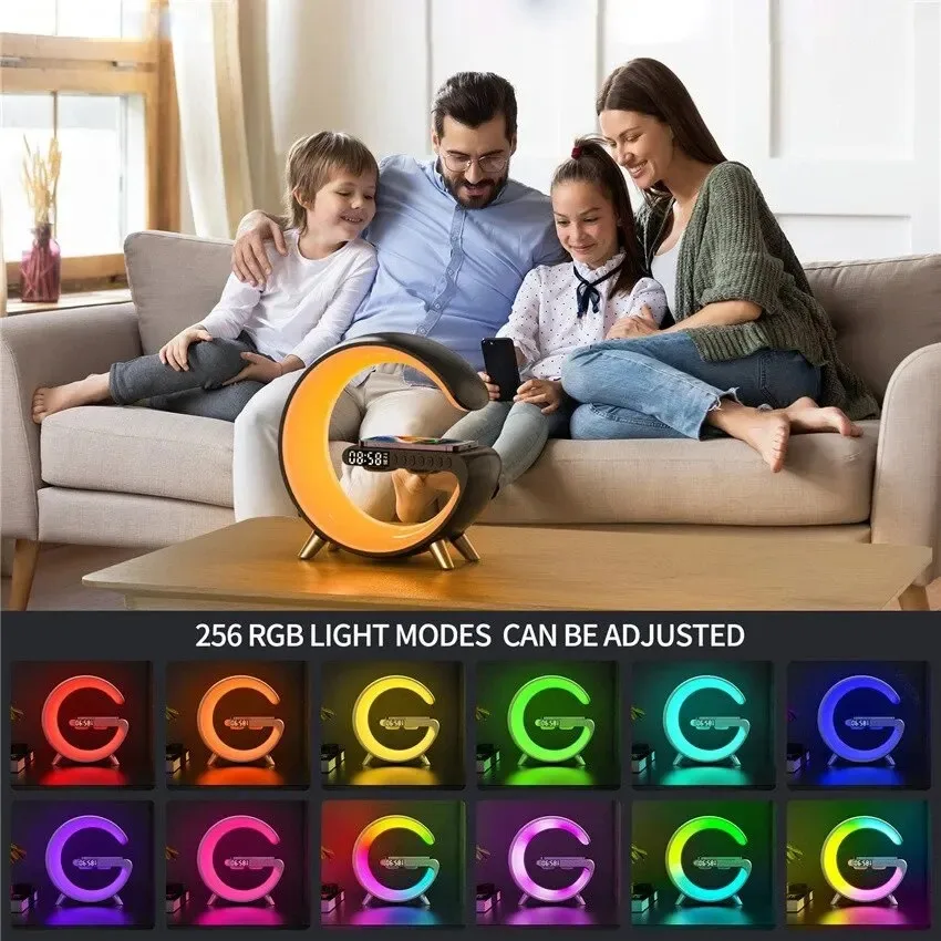 Luz G grande, cargador inalámbrico de luz inteligente, lámpara de escritorio de música, Audio G grande, Altavoz Bluetooth, luz ambiental de Color deslumbrante, luz nocturna