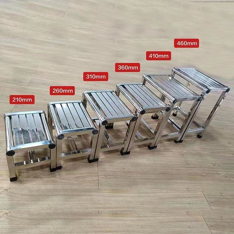 Taburete grueso de acero inoxidable para recoger verduras, taburete bajo impermeable de acero inoxidable, banco de baño para el hogar