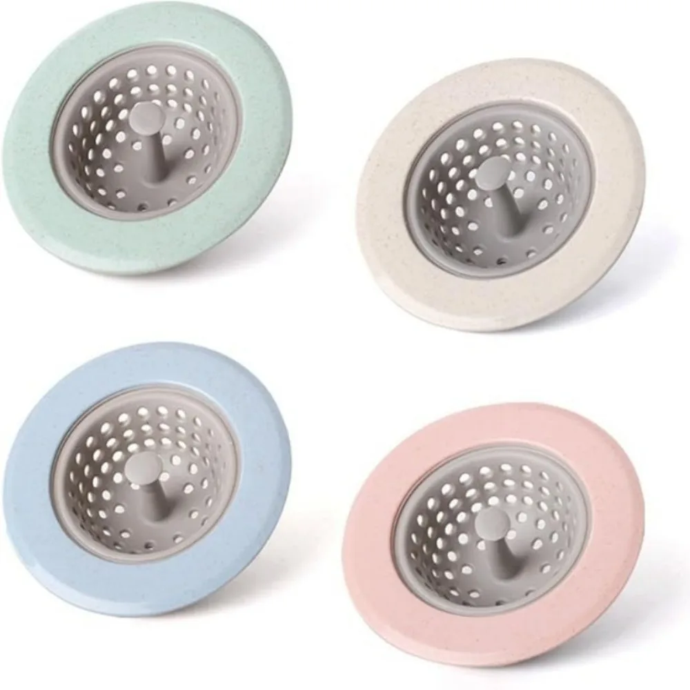 Anti-verstopfung Filter Silikon Weizen Stroh Tragbare Badezimmer Haar Filter Mesh Küche Waschbecken Boden Langlebig Ablauf Abdeckung Abfall Stecker