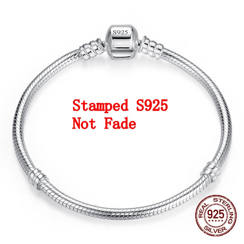 Joyería fina Original hecha a mano, pulsera de plata de ley 925 con dijes, pulseras de hueso de serpiente suaves y lisas para mujer