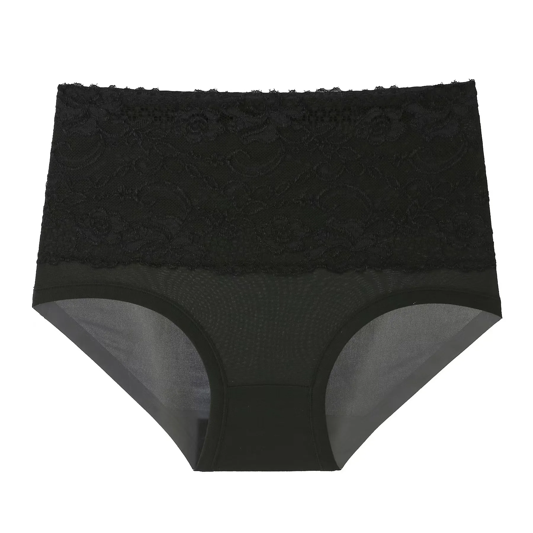 1-4PC Lace Solid Color Oversized Comfortable Maternity Underwear Soft Comfortable Breathable High Waisted Women's Triangle Pants