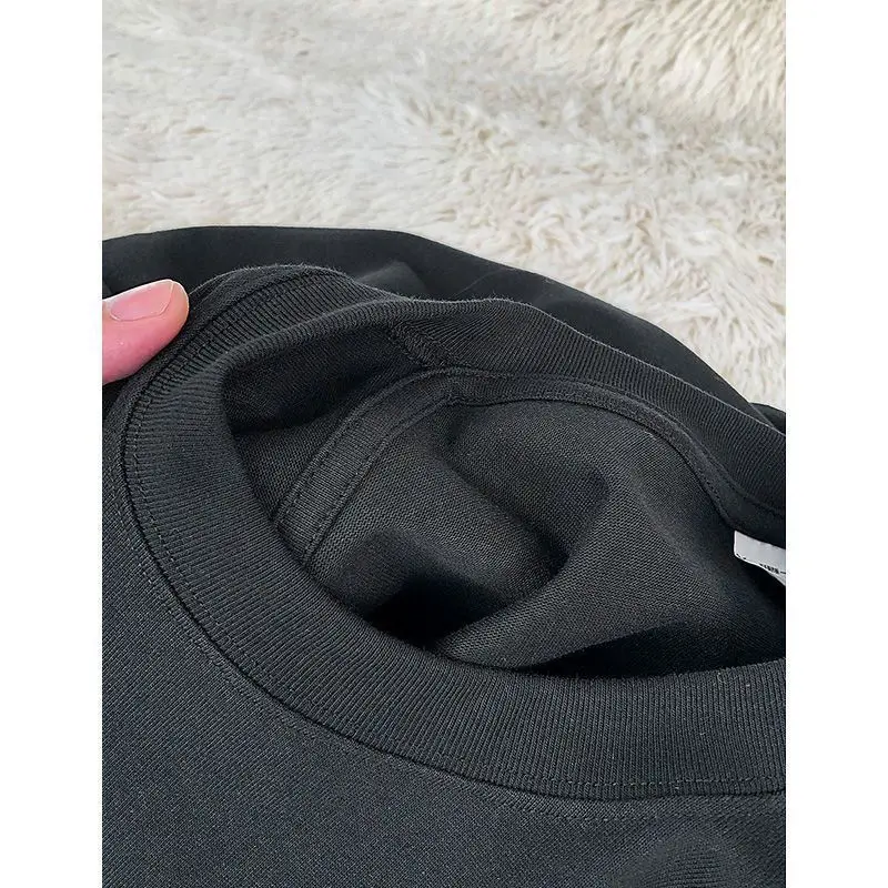 Camiseta para hombre, camiseta de manga corta de algodón resistente de 600g para hombre, camiseta de media manga de manga corta gruesa de algodón a la moda