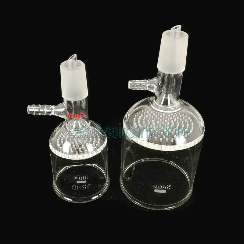 1 Stück Glasplatten-Filtertrichter 30/60/100/150/250/500/1000 ml Glasbuchner Poröse Trichter mit Astrohre für Labor