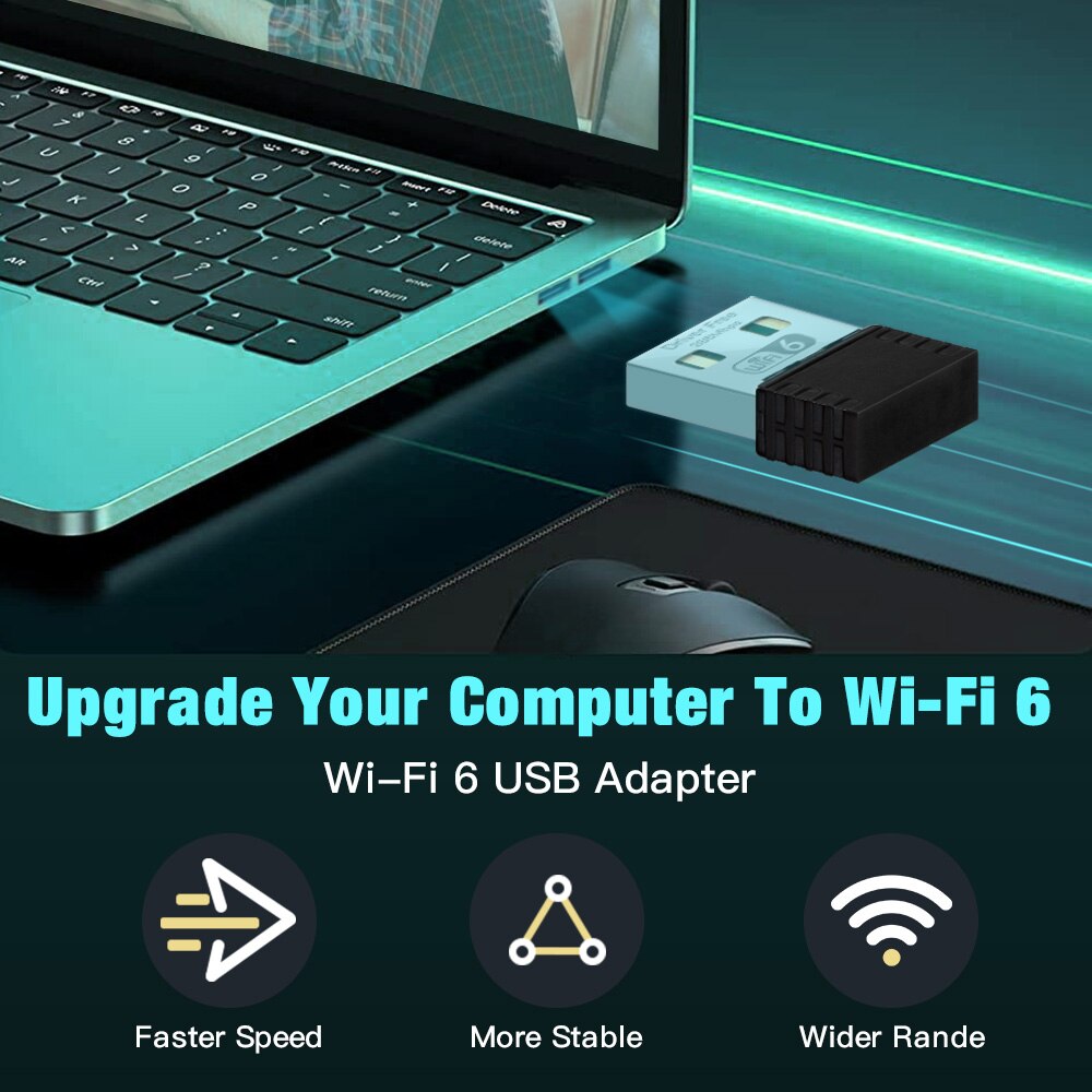 FENVI WIFI 6 adaptador AX286 tarjeta de red Mini USB Dongle 2,4 GHz 802.11AX recepción de señal para PC portátil Windows 10/11 controlador gratis