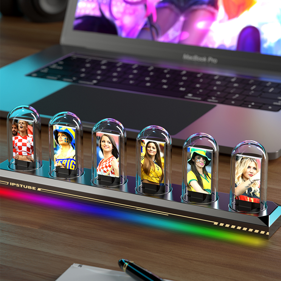 Zegar Nixie Glow Tube Lampka Nocna RGB Kolorowa Tubka Ekran IPS Inteligentne Sterowanie Aplikacją Oświetlenie Ambientowe Do Dekoracji Stołu