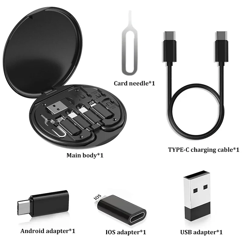 Kit cavo adattatore di ricarica multi USB tipo C a C da 60 W Set di conversione da USB C a illuminazione da USB A e tipo C a Micro/Tipo C/Illuminazione