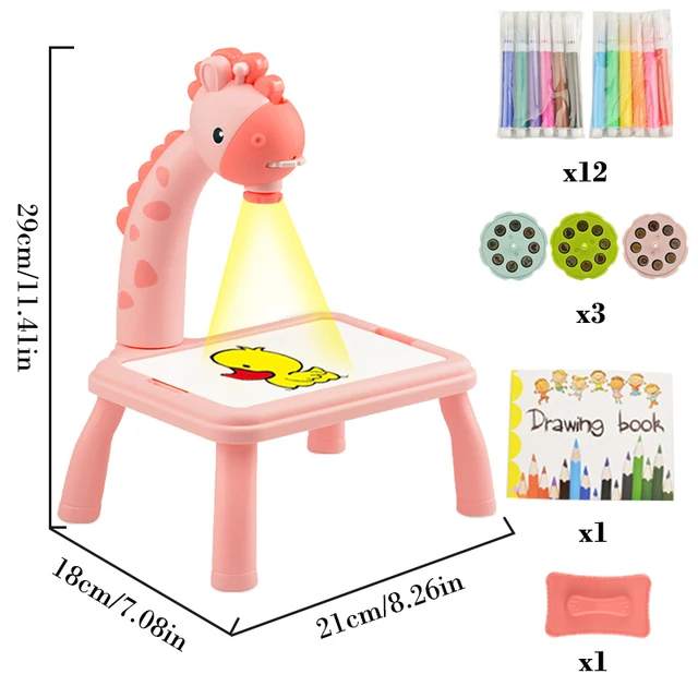 Children LED  Projector Art  Drawing Table Drawing Board Toy Kids Early ART Education Learning Graffiti Drawing Board Puzzle Toy