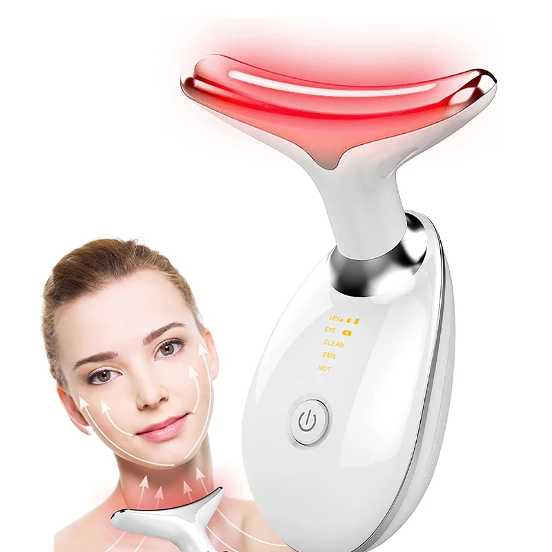 Neck Massager Facial Lift Three Light Modes Electric Skin Tightening Device LED Beauty Instrument