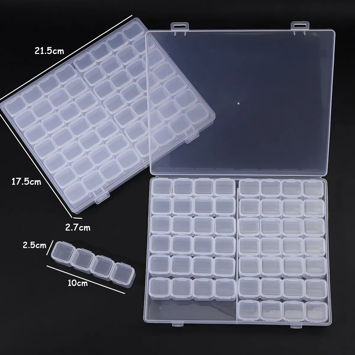 1pc56 Adjustable Plastic Nail Accessories Storage Box Tool Box Detachable Box Independent Grid Small Accessories Storage Box