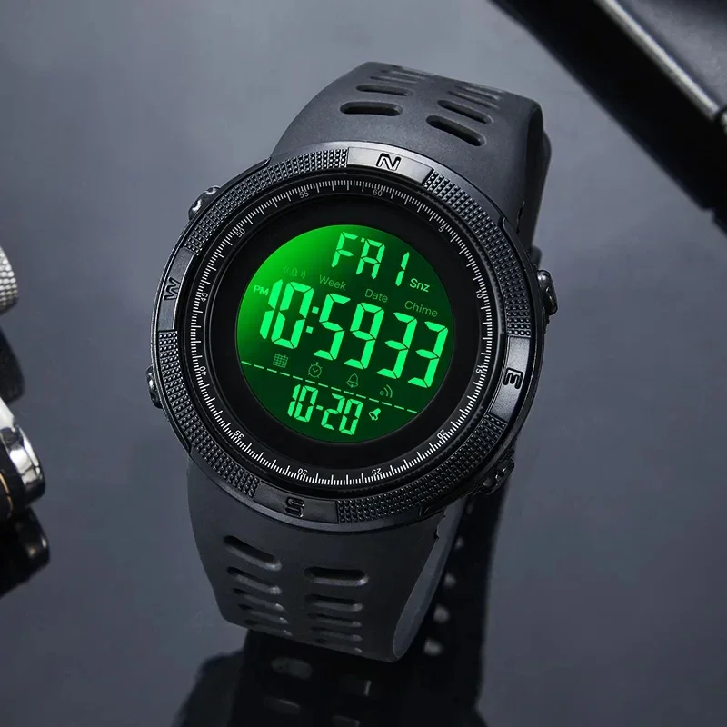 SKMEI 1251 zegarek sportowy dla mężczyzn budzik Chrono wyświetlacz LED wodoodporne cyfrowe elektroniczne zegarki na rękę męskie Reloj Hombre 1560