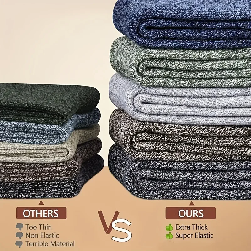 3 pares de calcetines de lana de invierno para hombre súper gruesos cálidos de alta calidad Harajuku Retro nieve Casual anticongelante calcetines de Cachemira para hombre