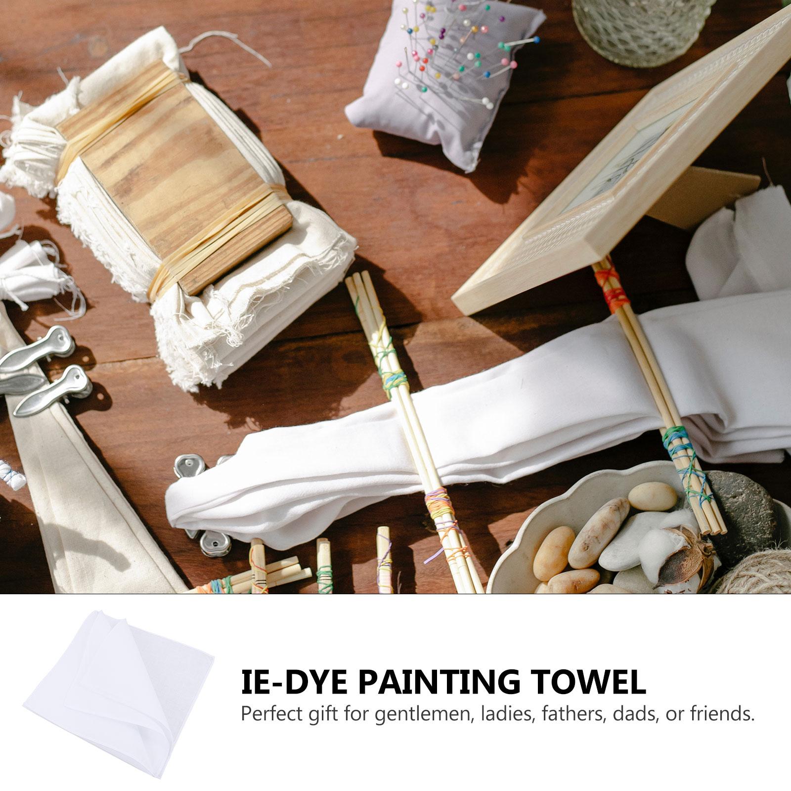 12 個綿白ハンカチ絞り染め正方形スーパーソフト洗えるハンカチチェストタオルポケットチーフハンカチ DIY アクセサリー 38x38cm