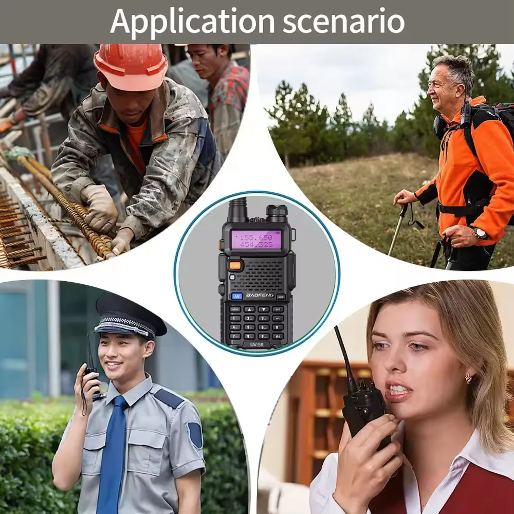 BAOFENG UV-5R True 8W High Power Dual Band Two Way Radio Long Range Handheld Portable Walkies Talkies For Hunting