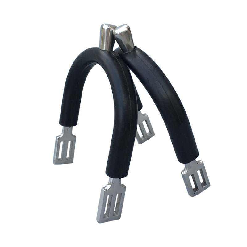 เดือยสำหรับขับขี่ทำจากสเตนเลสสตีลก้านสั้นขนาด17มม. มีเดือยแบบอังกฤษหุ้มยางอุปกรณ์ขี่ม้า