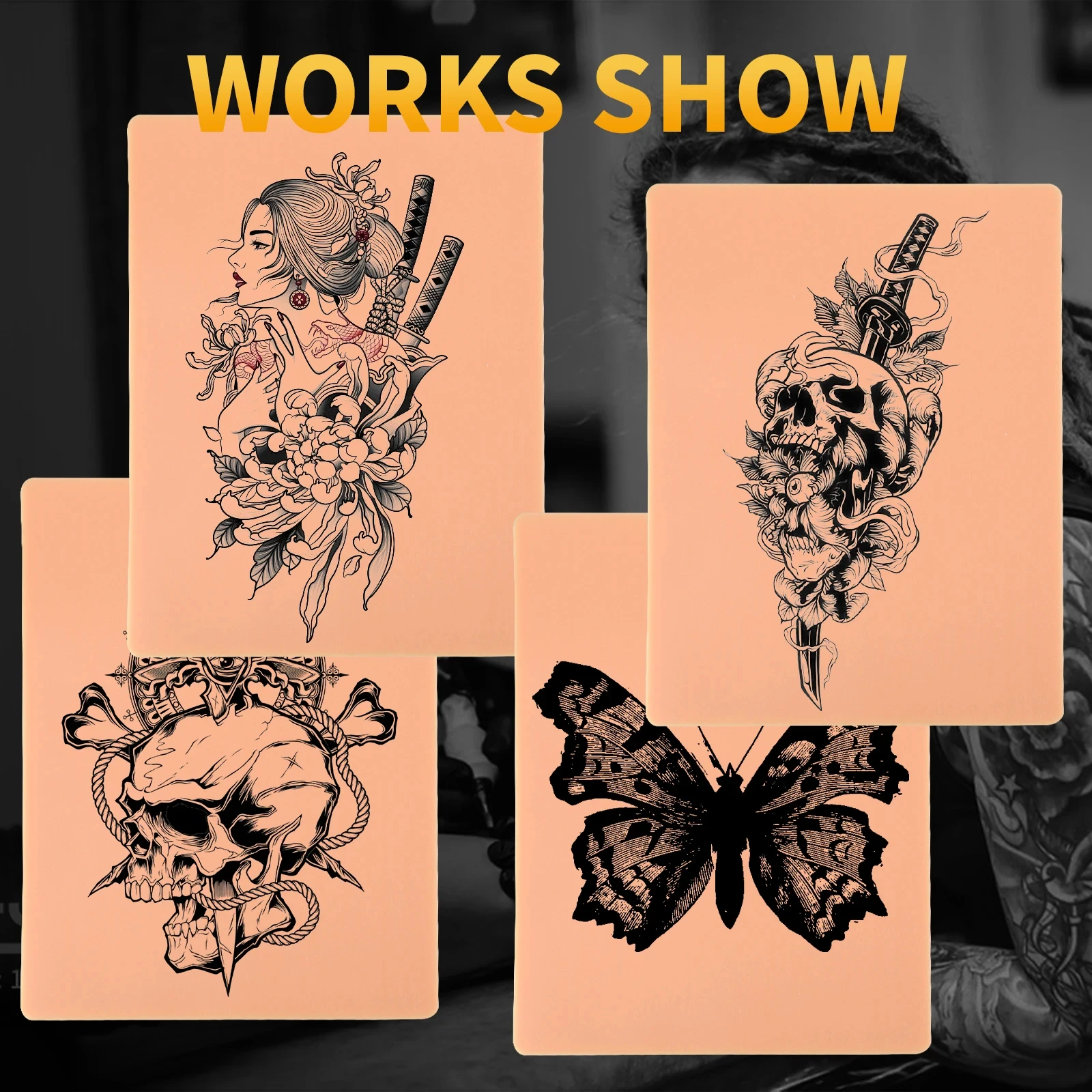 1/3/5/8/10/15 stücke Tattoo Praxis Haut 3MM Silikon Gefälschte Haut Doppelseitig für Permanent Make-Up Training Versorgung Tattoo Zubehör