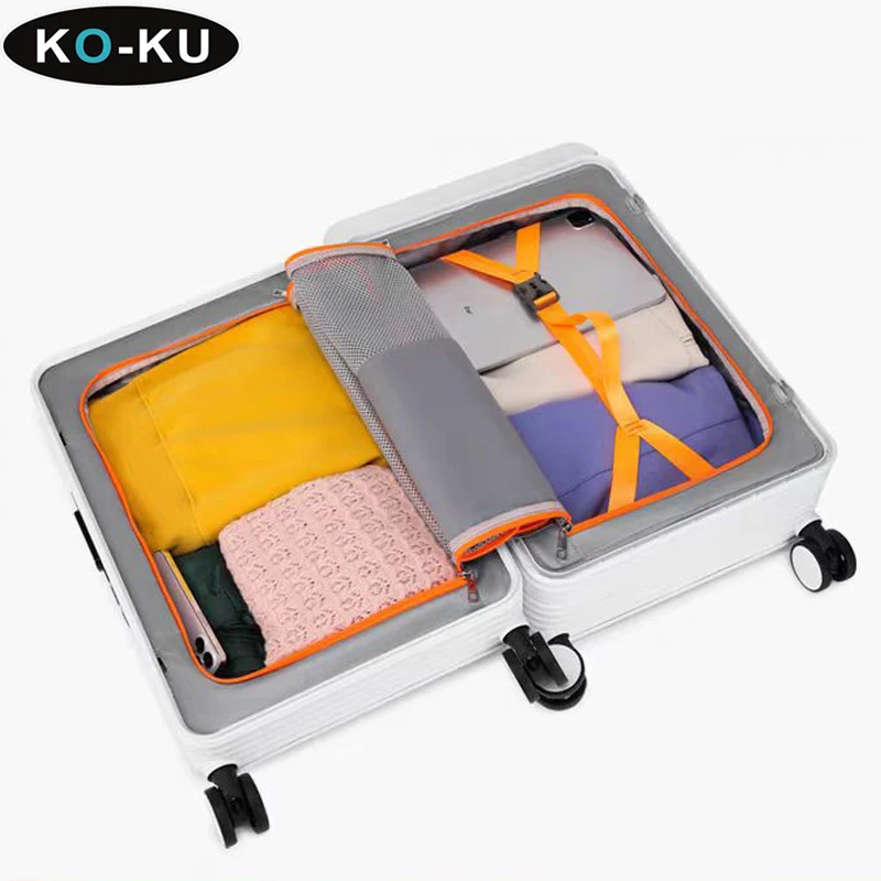 KO-KU กว้างรถเข็นกรอบอลูมิเนียมกระเป๋าเดินทางเงียบ Universal ล้อกระเป๋าเดินทาง 24 นิ้วกระเป๋าเดินทาง 20 นิ้ว Boarding Box