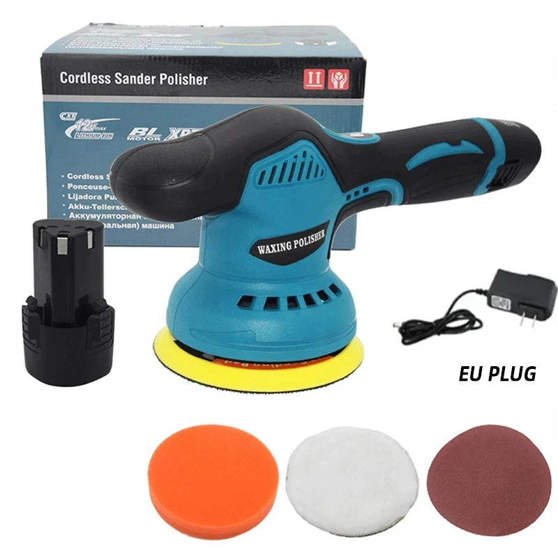 เครื่องขัดสำหรับรถยนต์12V ไร้สายขัด8เกียร์380W ยานยนต์ไฟฟ้าแว็กซ์ซ่อมแบบไร้สาย