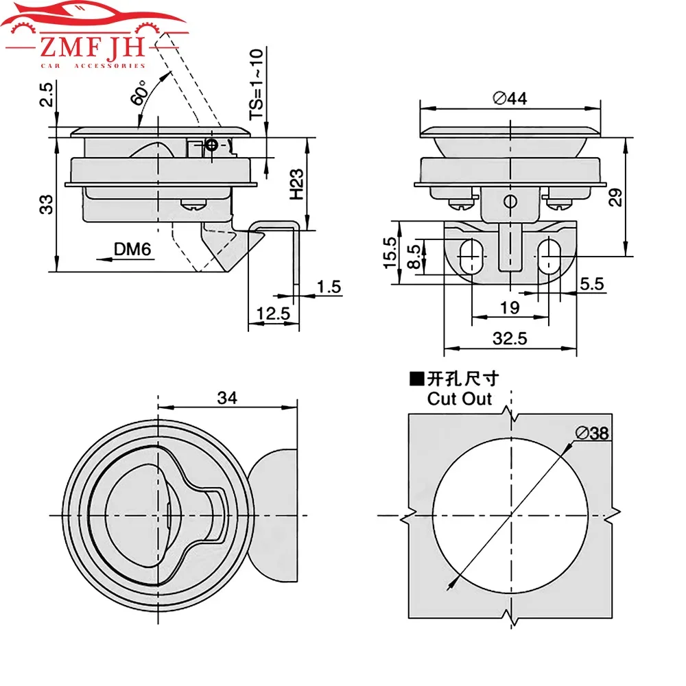 2/4/6/10PCS Marine Hatch Locking Locker Kleine Größe Boot Flush Pull Hatch Slam Latch für RV Yacht Camper Deck Zink-legierung Custom