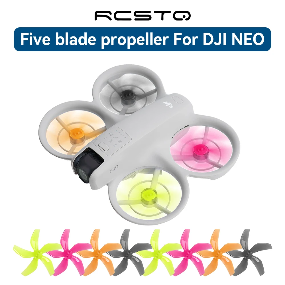 RCSTQ Cinco hojas para hélices DJI Neo Accesorios de colores Accesorios de liberación rápida Hoja de paleta Hélices de bajo ruido para DJI Neo