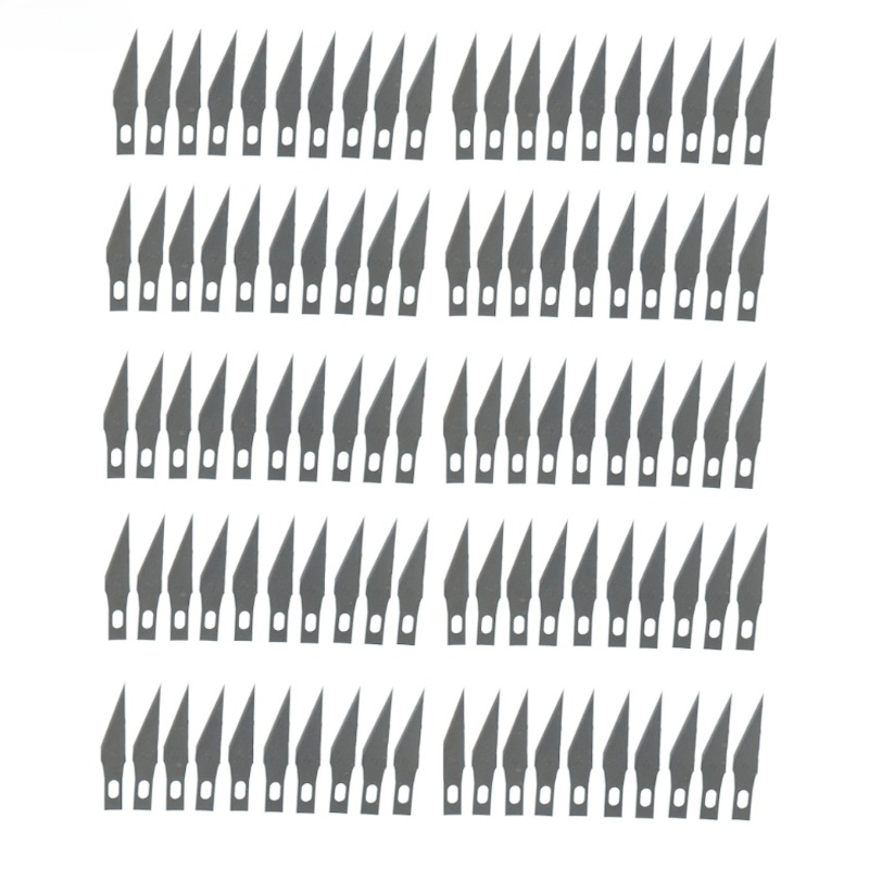50/100/150/300 個ステンレス鋼彫刻金属木材彫刻ナイフ交換クラフト刃修理接着剤除去フラットシャベルフィルム