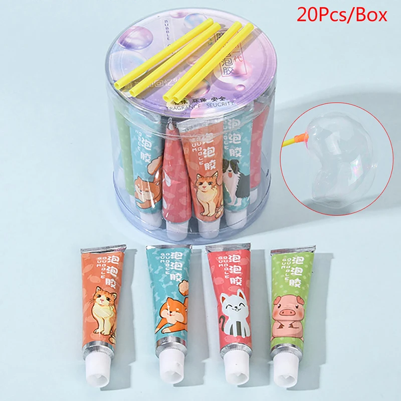 Juguete de pegamento de burbujas mágicas, Bola de burbujas de colores, globo espacial, 20 unids/lote por caja