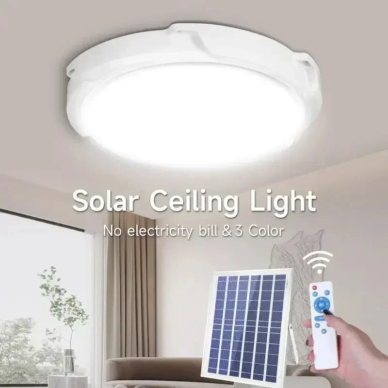 Luz LED de techo Solar de 60/500W, lámpara colgante de energía Solar para interiores y exteriores con línea de luz de pasillo para decoración de jardín